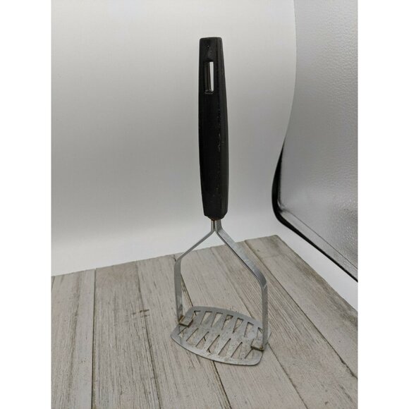 Vintage Androck #2 Chrome Plate Potato Masher Black Handle  9 3/4" - Picture 7 of 8